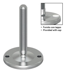 Rustfri Maskinsko Ø150mm, massiv base og vulkaniseret gummiunderlag, for gulvmontering