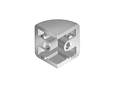 Hjørne for beslag til glas afskærmning